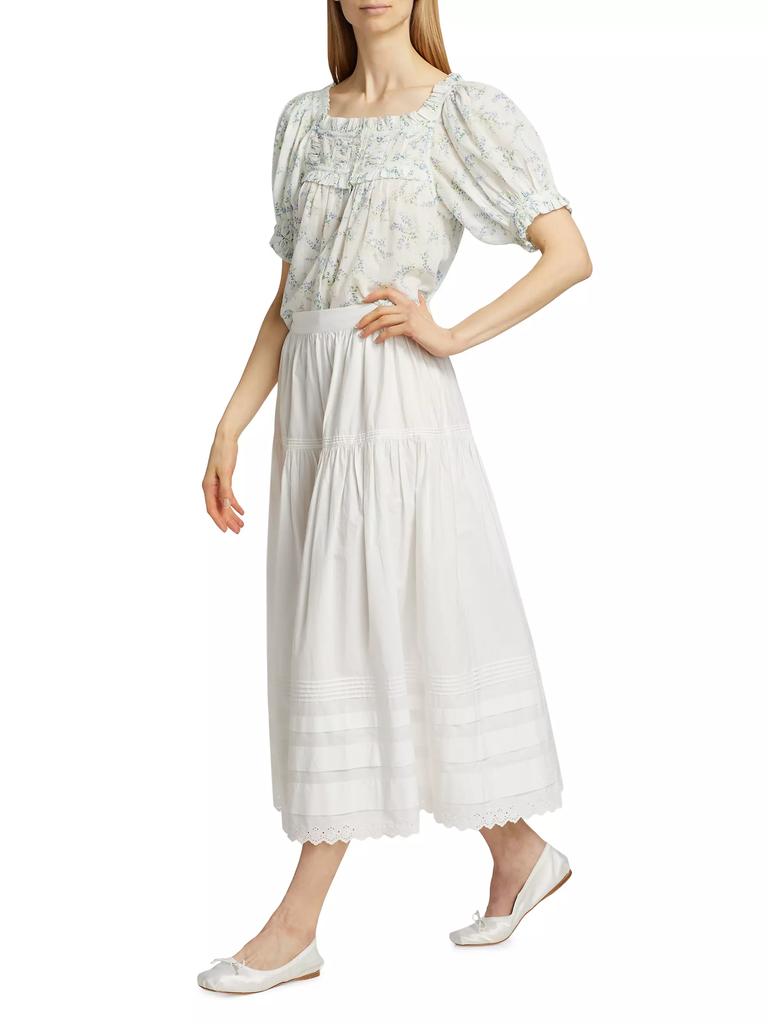 DÔEN Farley Floral Cotton-Blend Top