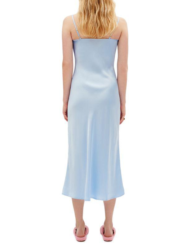 Sleeper Boheme Feather Trim Slip Dress