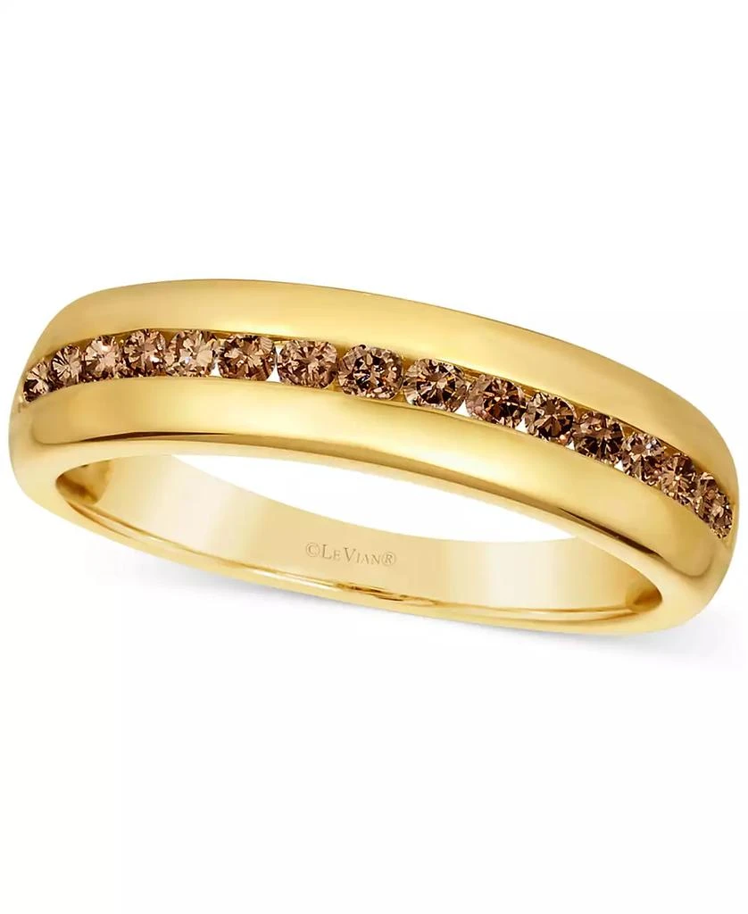 Le Vian Chocolatier® Men
s Chocolate Diamond Band (1/2 ct. t.w.) in 14k Gold 1