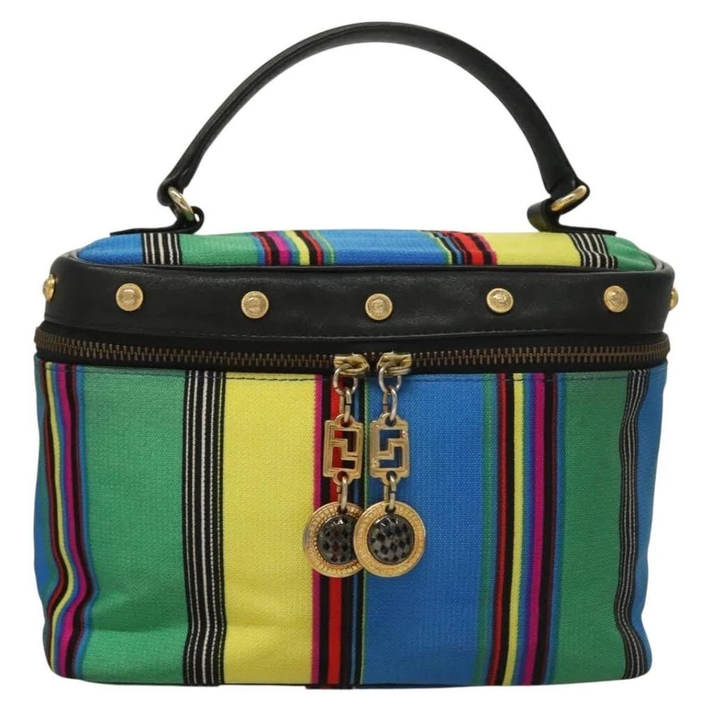 Versace Vanity Hand Bag Canvas And Leather Canvas Clutche 
Pouche Bag (Pre-Owned)