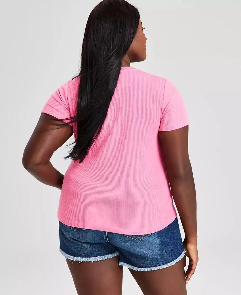 And Now This Trendy Plus Size Crewneck Ribbed Tee 2