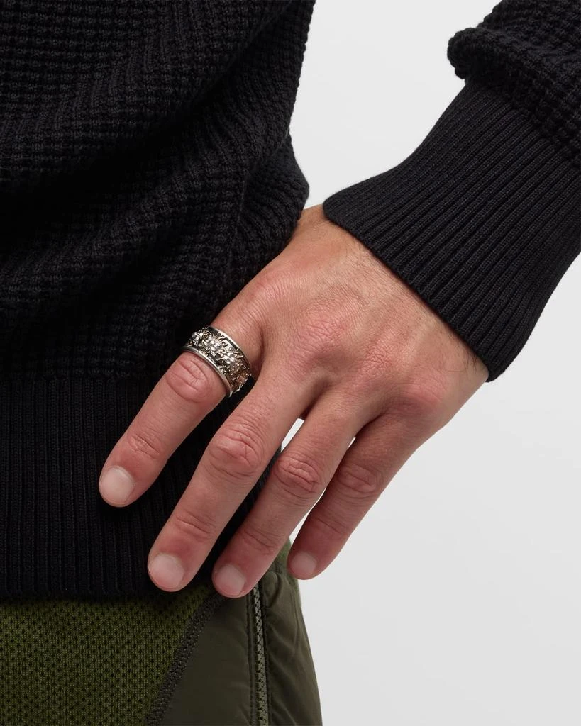 Armenta Men's Romero Blackened Woven-Scroll Wide-Band Ring, Size 10-11 3