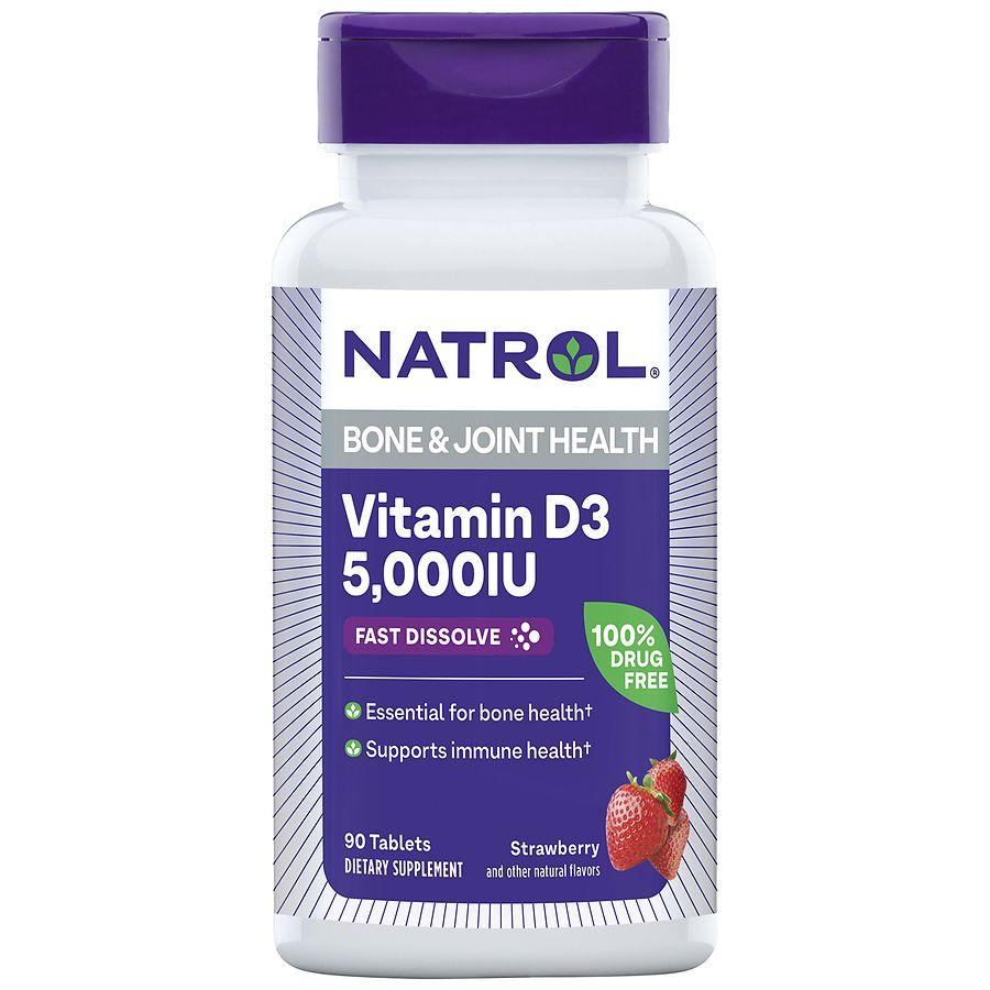 Natrol Vitamin D3 5,000 IU Fast Dissolve Strawberry