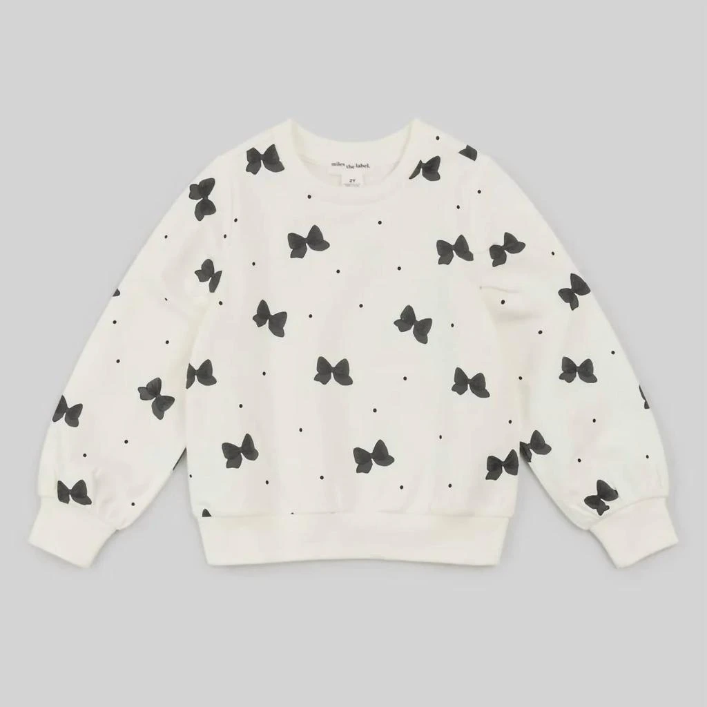 Miles Baby Miles Baby - Girls Glitter Bow Ruffle Sweatshirt