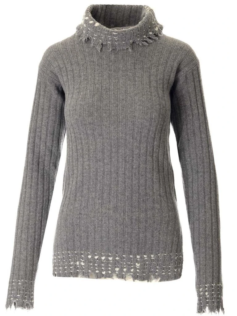 Marni Marni Raw-Cut Edge High Neck Long Sleeved Sweater 1