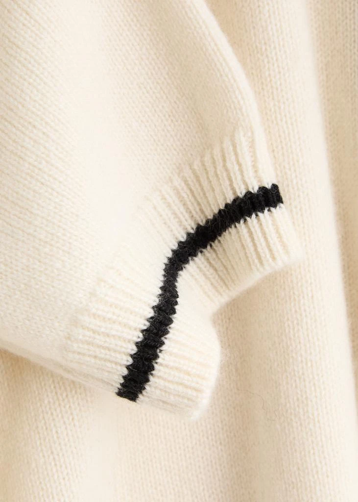 FRAME Stripe-trim cashmere T-shirt 5