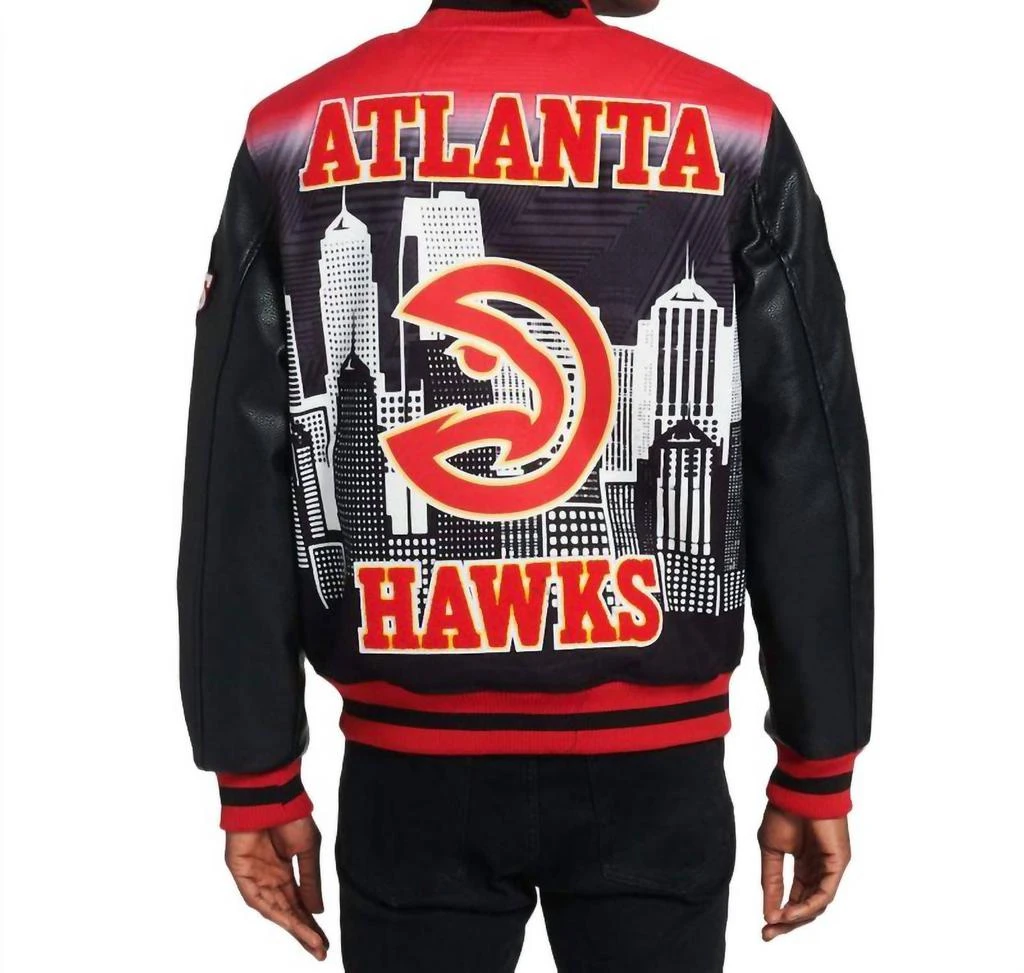 PRO STANDARD Men's Atlanta Hawks Intervarsity Jacket In Black/red 2