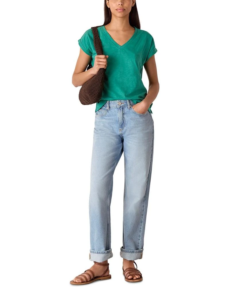Whistles Willa V Neck Cap Sleeved Tee 2