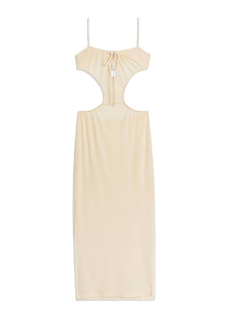 WeWoreWhat Ruched Cutout Maxi Cover Up In Beige