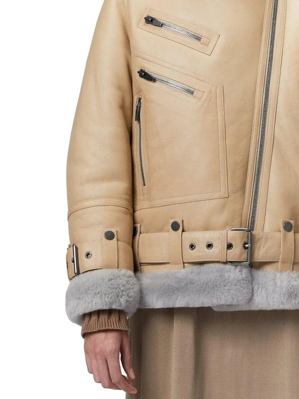 The Arrivals Moya Leather & Shearling Moto Jacket 4