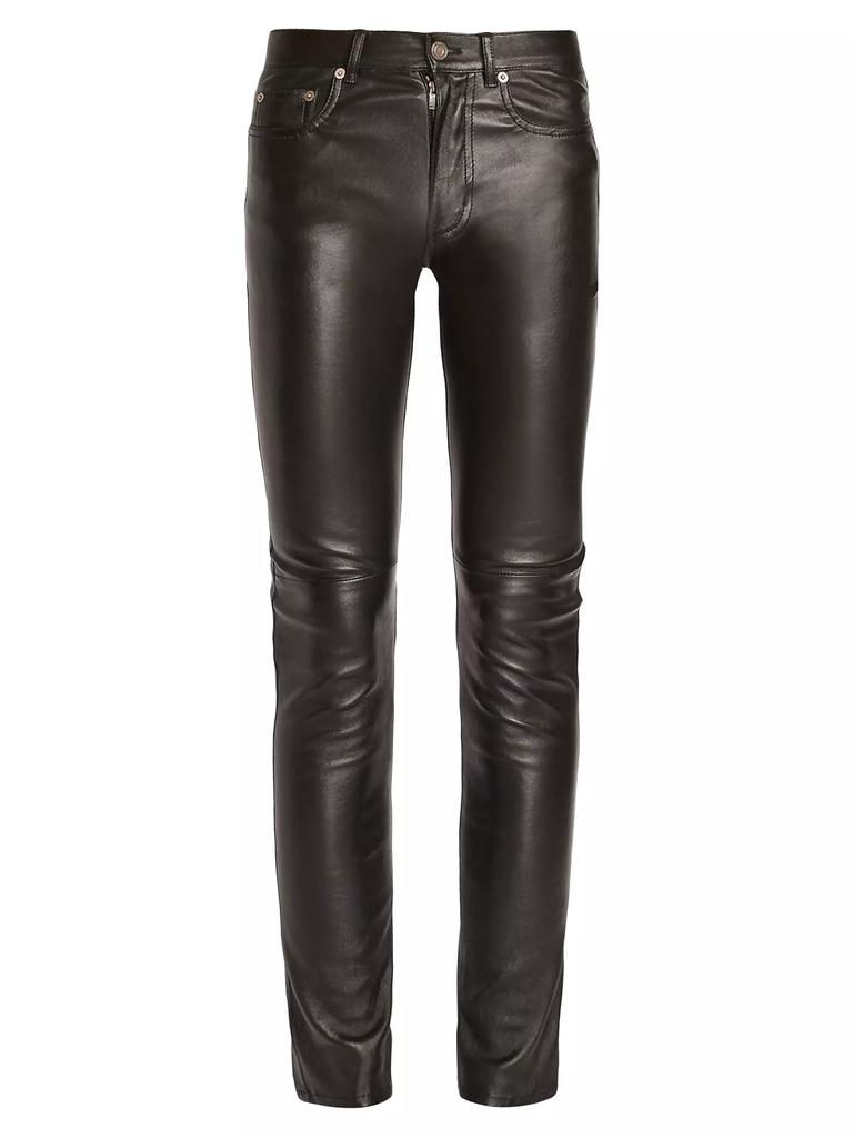 Yves Saint Laurent Skinny Pants In Stretch Grained Leather