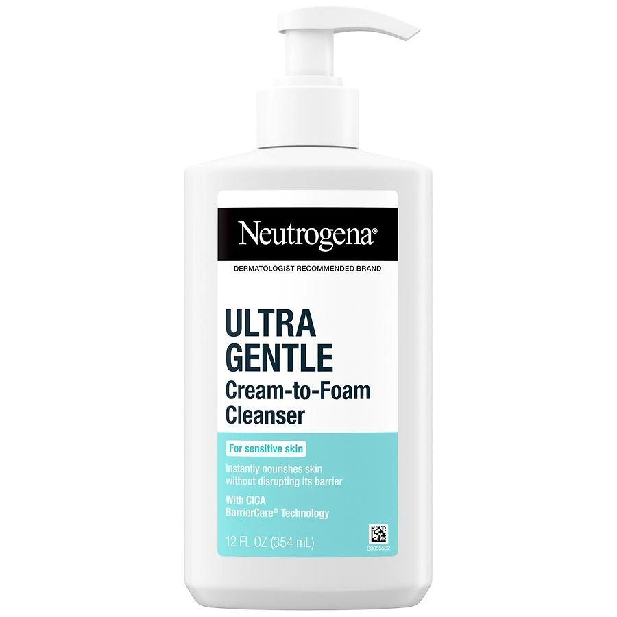 Neutrogena Ultra Gentle Cream to Foaming Face Wash for Sensitive Skin, Fragrance-Free Fragrance-Free