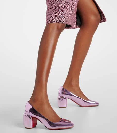Christian Louboutin Minny 70 metallic leather pumps 4