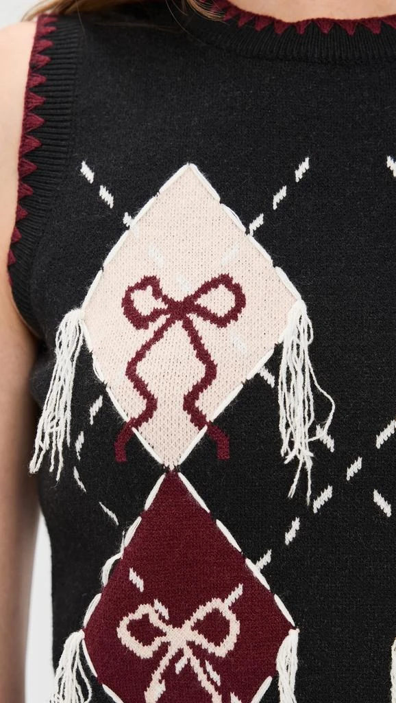 Another Girl Bow Argyle Knitted Tank 5