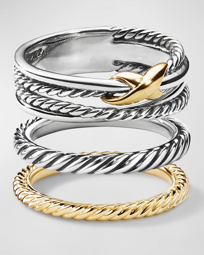 David Yurman 2mm Cable Collectibles Stack Ring in 18K Gold 4