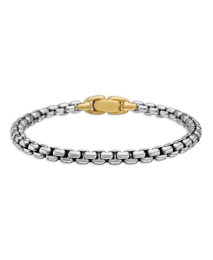David Yurman David Yurma Men
s Box Chain Bracelet in Sterling Silver or Stainless Steel with 14K Yellow Gold, 5mm
