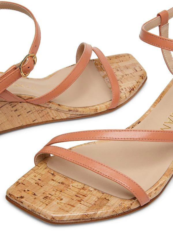 Stuart Weitzman Oasis 50MM Leather Wedge Sandals 6