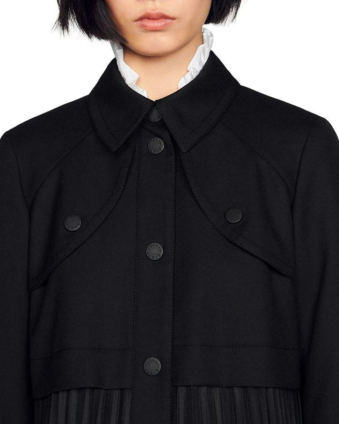 Sandro Samy Pleated Trench Coat 5