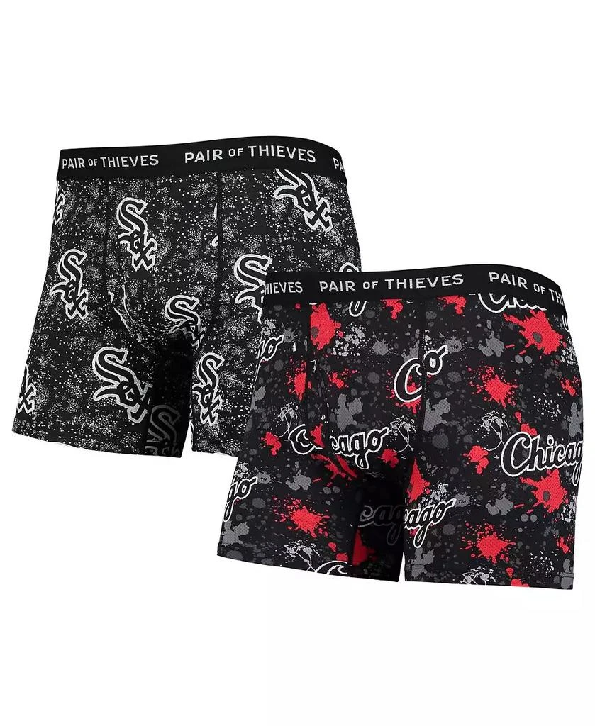 Pair Of Thieves Men's Black Chicago White Sox Super Fit 2-Pack Boxer Briefs Set 1