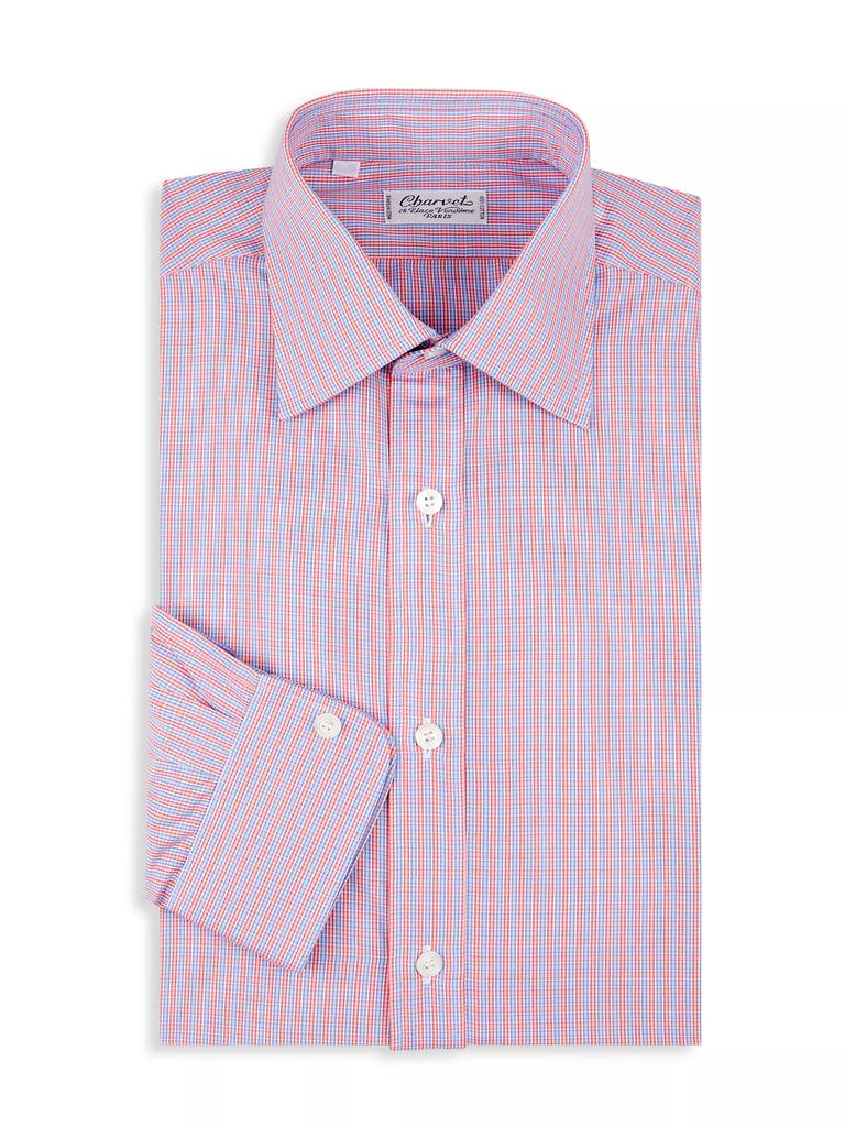 Charvet Plaid Check Cotton Dress Shirt