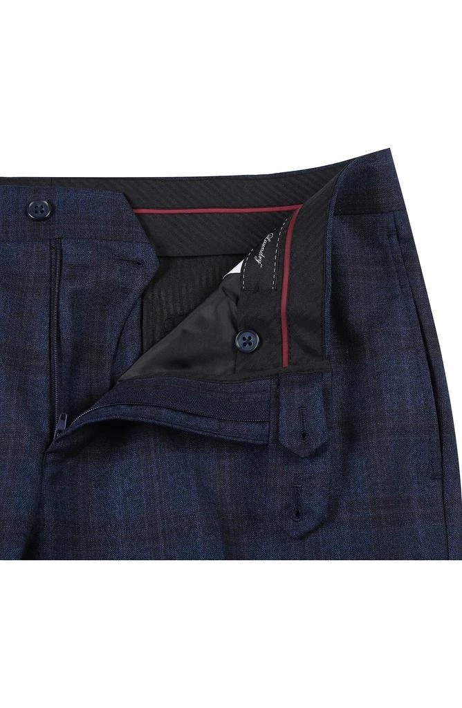 English Laundry Plaid Trim Fit Notch Lapel Wool Blend Two-Piece Suit 9