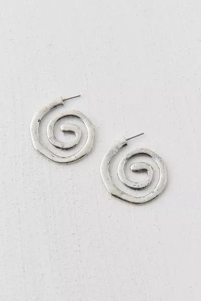 Urban Outfitters Swirly Burnished Hoop Earring 2