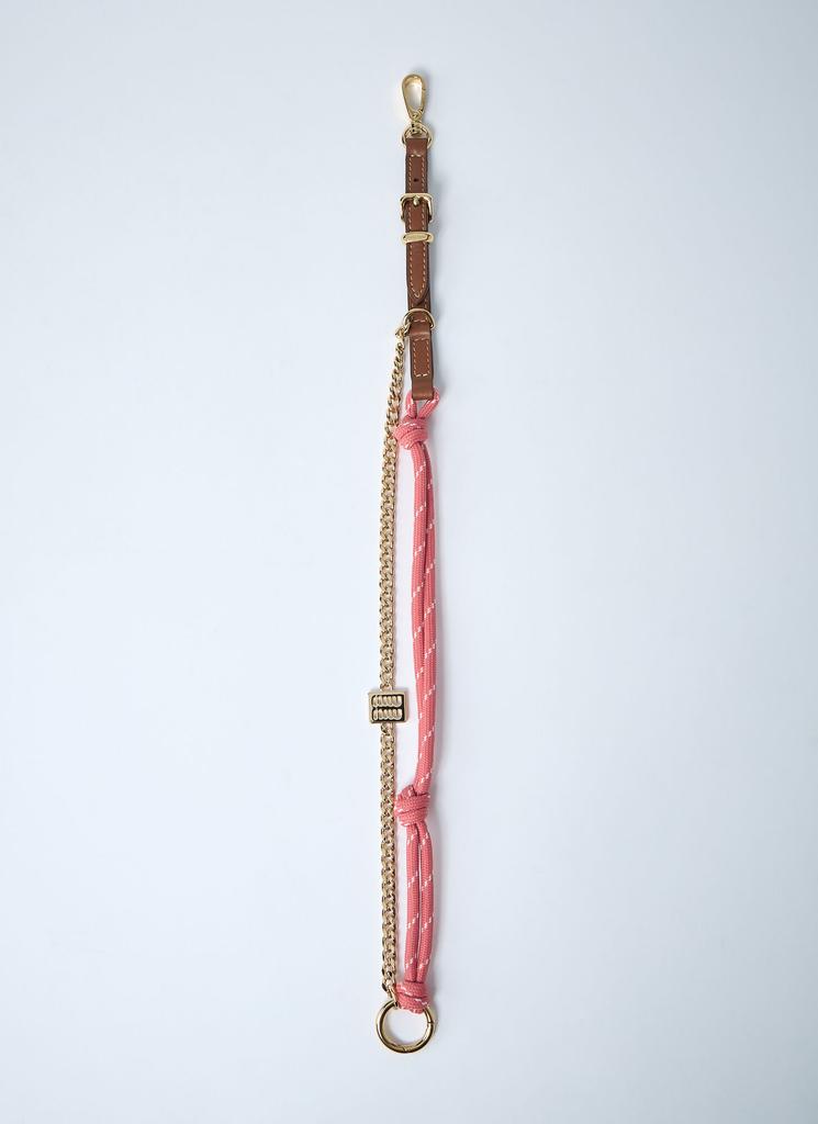Miu Miu Tamaris Leather Cord And Metal Trick Keyring