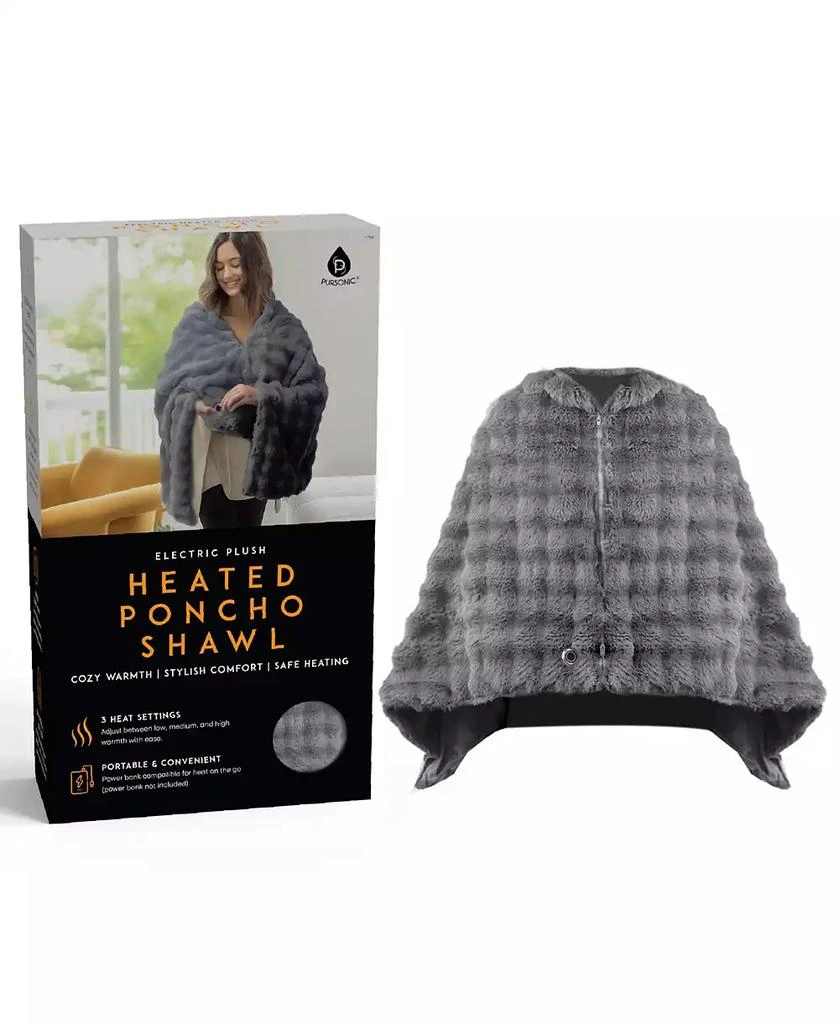PURSONIC Electric Plush Heated Poncho Shawl