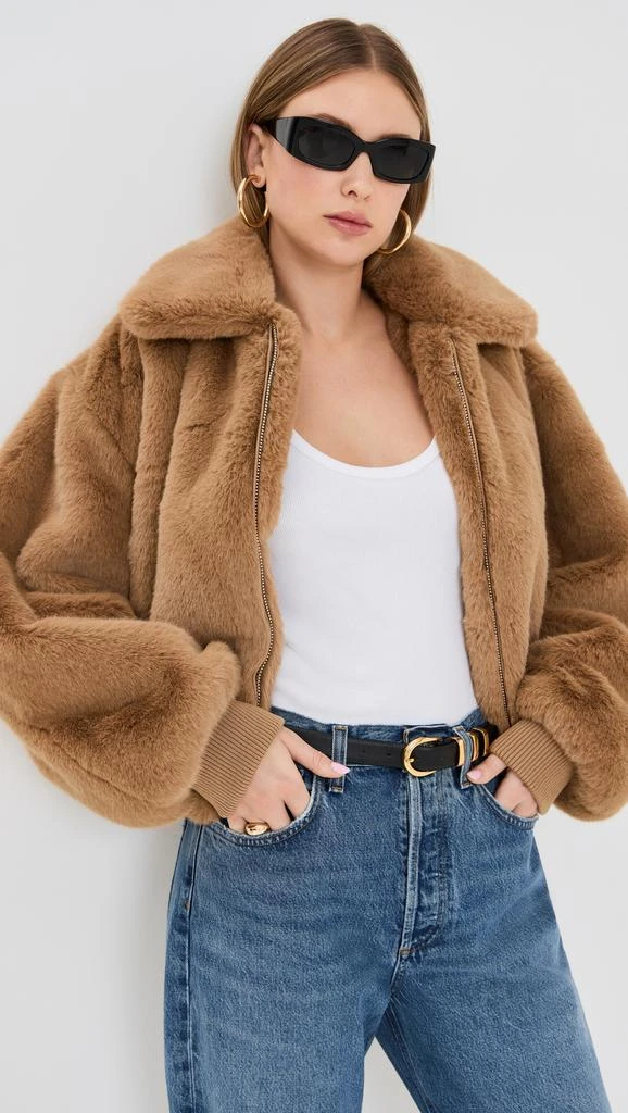 Good American Faux Fur Collared Coat 1