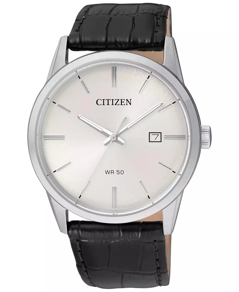 Citizen Men's Quartz Black Leather Strap Watch 39mm BI5000-01A 1