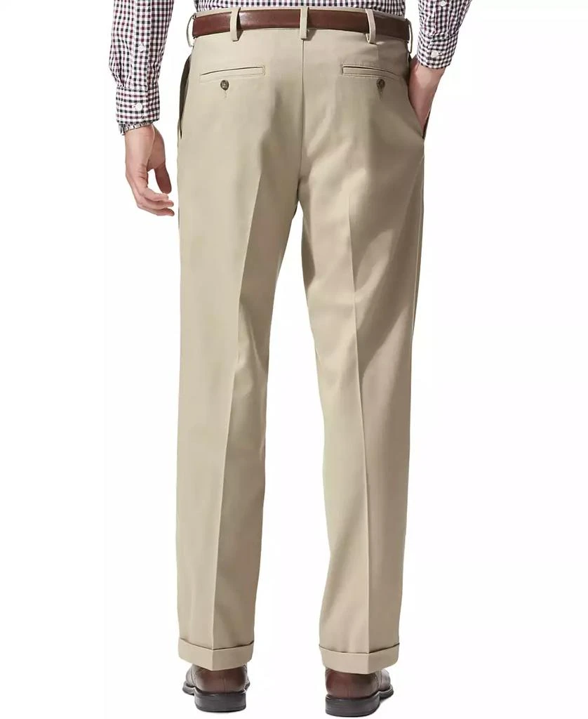 Dockers Men's Comfort Relaxed Pleated Cuffed Fit Khaki Stretch Pants 2