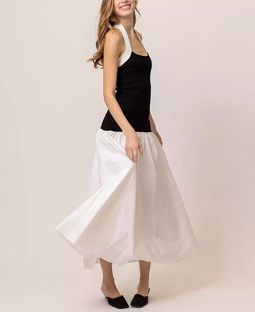 Line & Dot Women's Kohl Mixed-Media Halter-Neck Dress