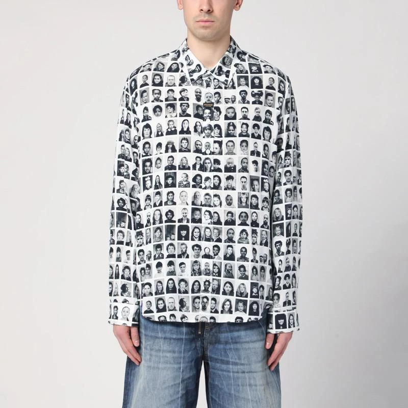 Martine Rose Martine Rose Black And Shirt With Portraits 1