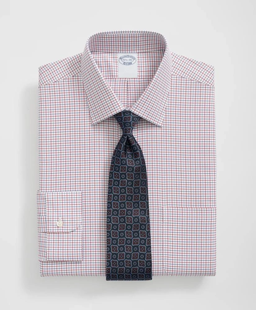 Brooks Brothers Brooks Brothers Explorer Collection Non-Iron Twill Ainsley Collar, Tattersall Dress Shirt 1