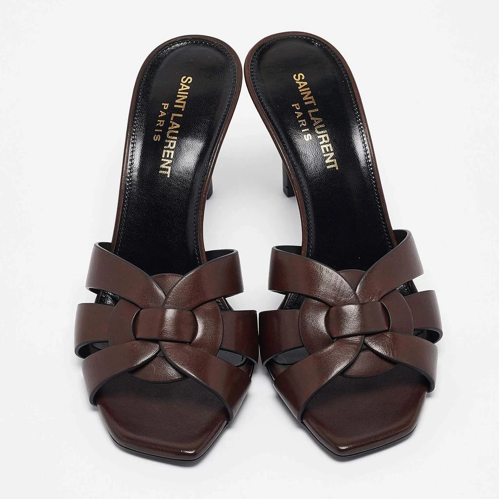Yves Saint Laurent Saint Laurent Brown Leather Tribute Slide Sandals Size 36.5 3