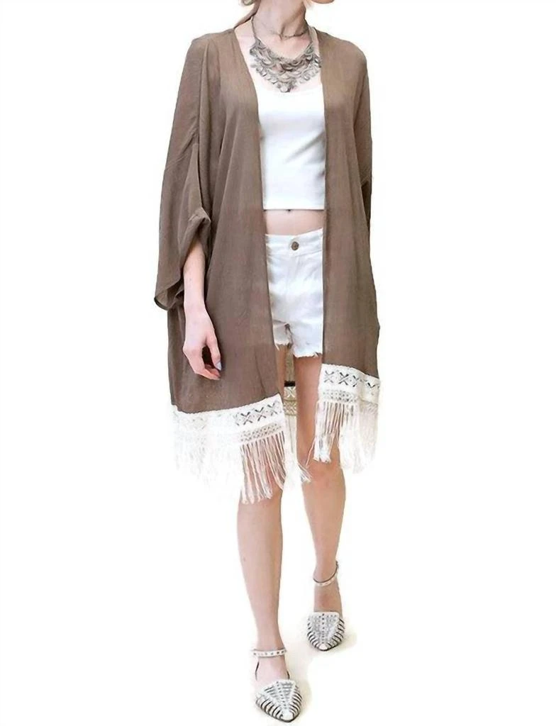 Kori Kori - Bohemian Crochet & Fringe Kimono Jacket 3
