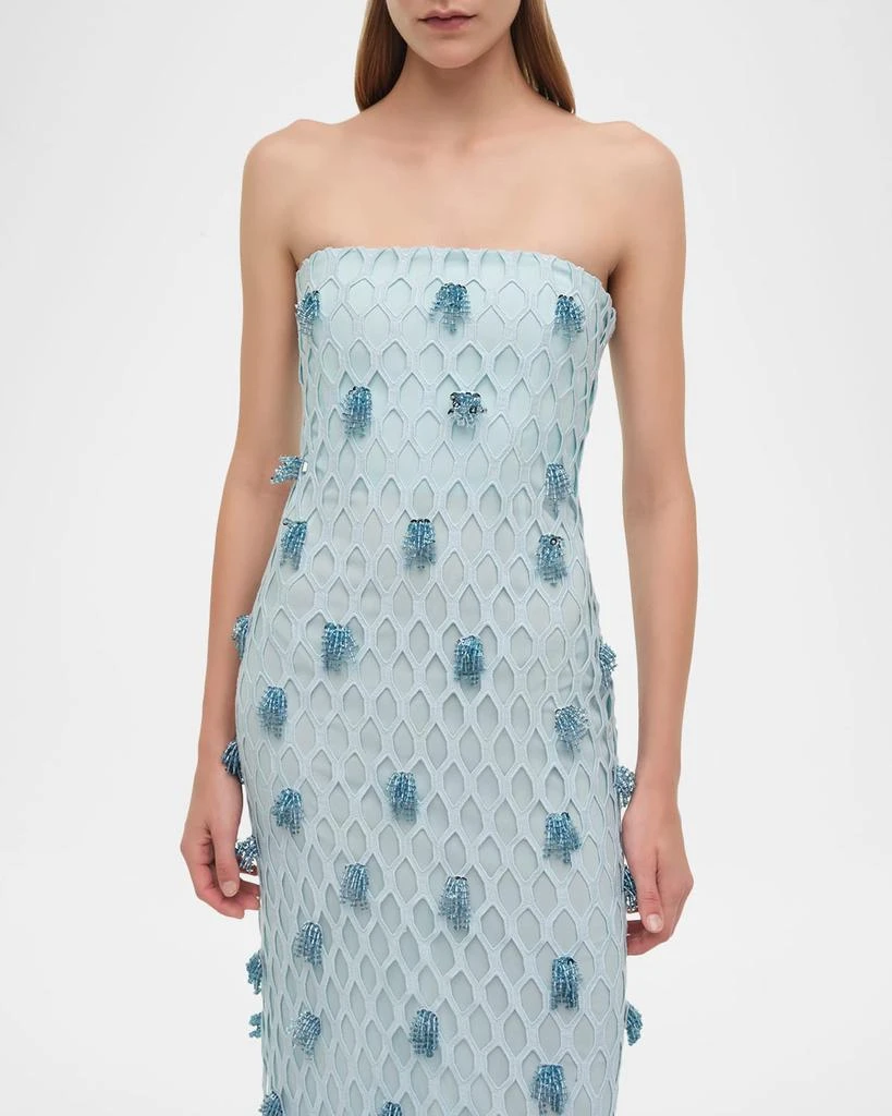 SIMKHAI Iridessa Strapless Beaded Column Gown 4