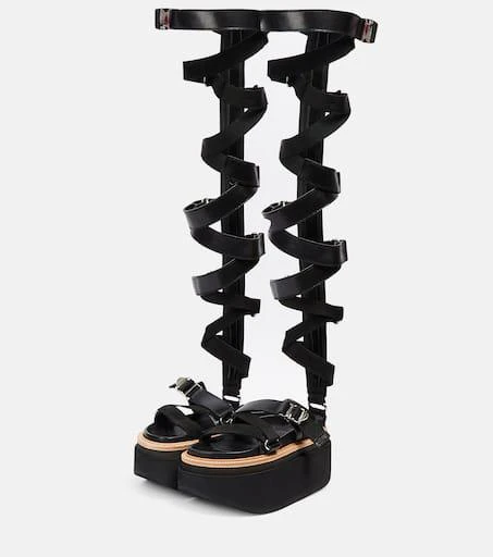 Sacai Lace-up leather sandals 5