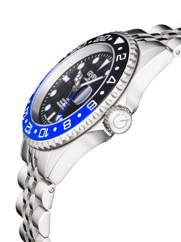 Gevril Wall Street Stainless Steel GMT Swiss Automatic Bracelet Watch 3