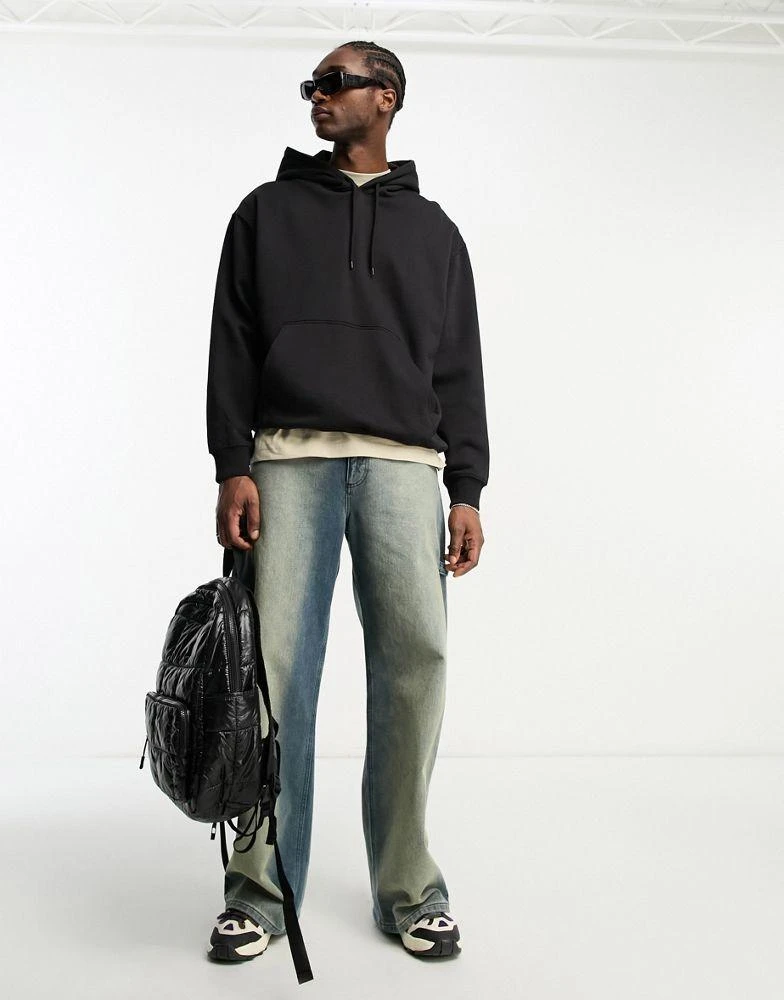Weekday Weekday oversized hoodie in black 2