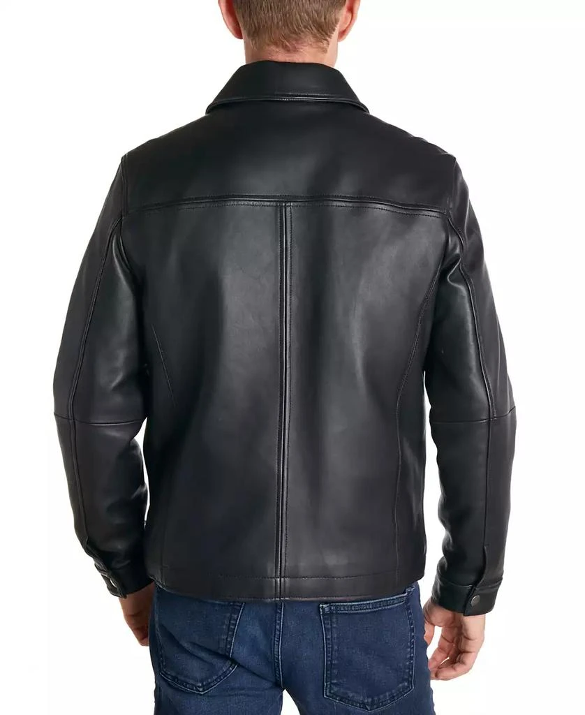 Perry Ellis Men
s Classic Leather Jacket 3