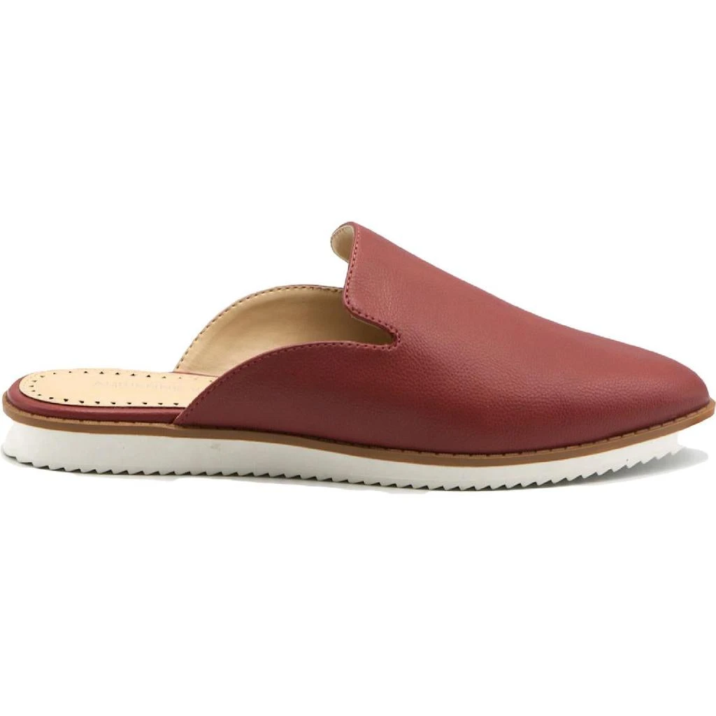 Adrienne Vittadini Lou Womens Faux Leather Slip On Smoking Loafers 2