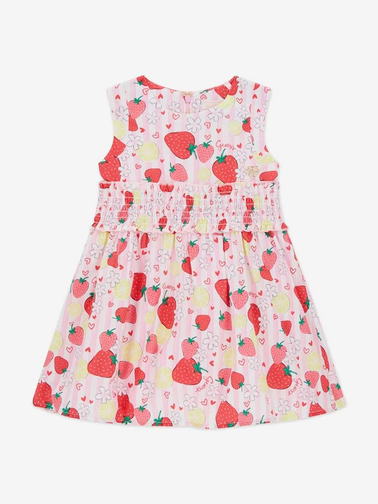 GUESS Guess Girls Poplin Sleeveless Strawberry Dress in Pink