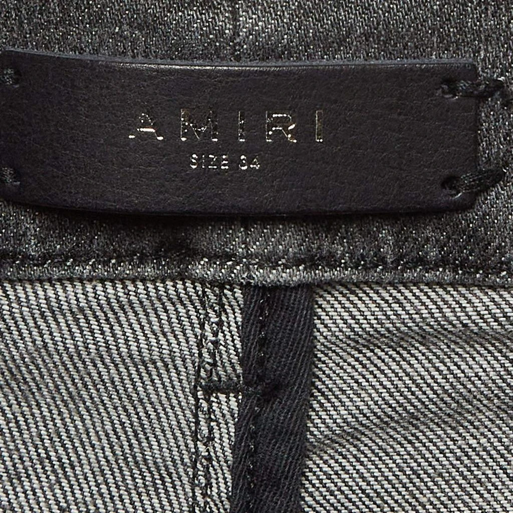 AMIRI Amiri Grey Washed & Distressed Denim Zipped Jeans L Waist 33" 4
