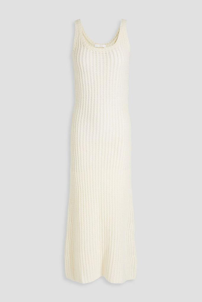 Chloé Open-knit wool, silk and cashmere-blend midi dress