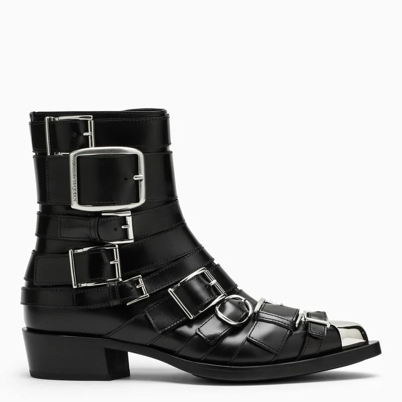 Alexander McQueen Black Punk buckle boots 1