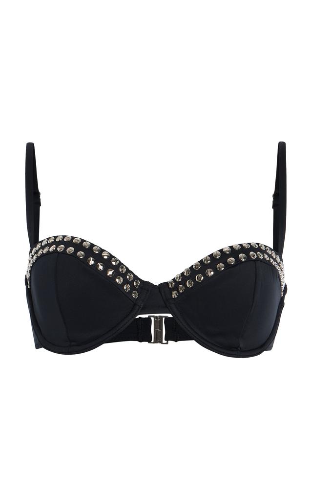 SIMKHAI SIMKHAI - Amande Studded Balconette Bikini Top - Black - L - Moda Operandi