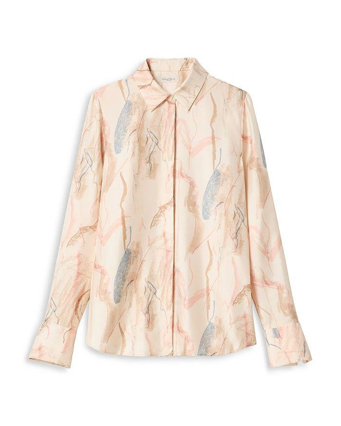 Lafayette 148 New York Silk Scottie Abstract Print Blouse 4