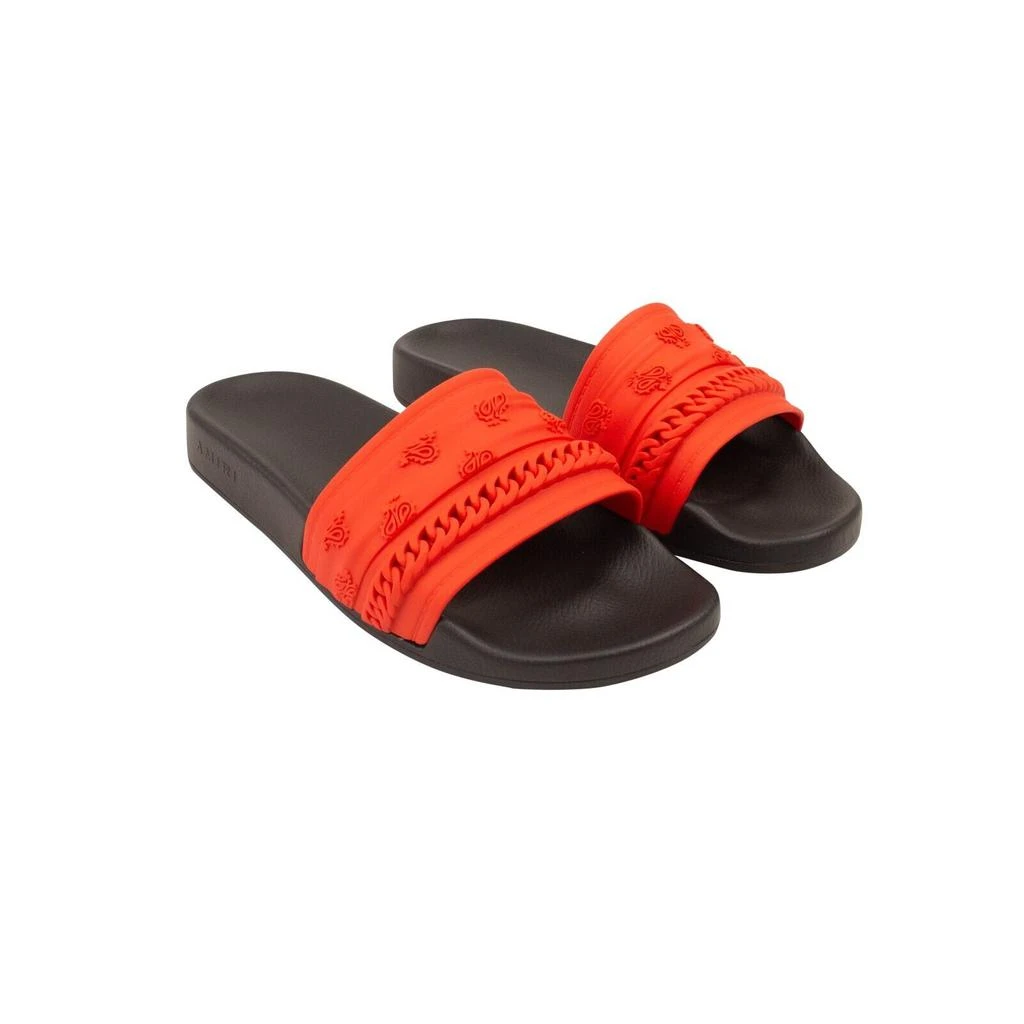 AMIRI Black And Red Bandana Chain Molded Slides 5