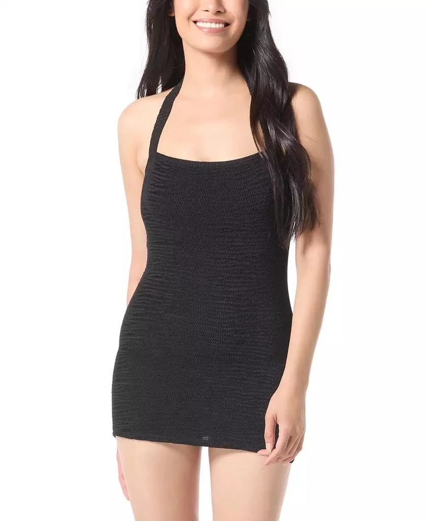 Vince Camuto Textured Underwire Tankini One-Piece, 4 / Black